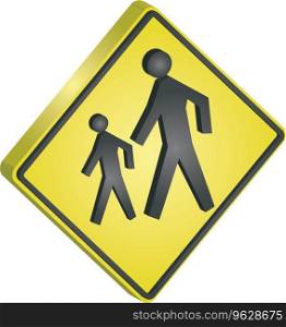Pedestrian crossing sign Royalty Free Vector Image