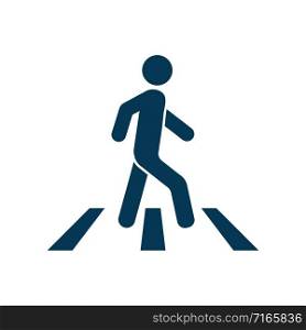 Pedestrian crosswalk icon vector isolated on white background