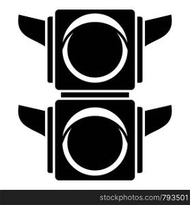 Pedestrian traffic lights icon. Simple illustration of pedestrian traffic lights vector icon for web design isolated on white background. Pedestrian traffic lights icon, simple style