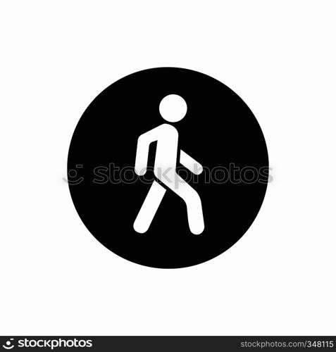 Pedestrians only road sign icon in simple style isolated on white background. Pedestrians only road sign icon, simple style