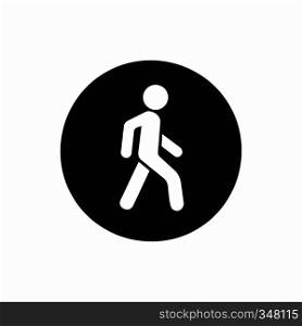 Pedestrians only road sign icon in simple style isolated on white background. Pedestrians only road sign icon, simple style