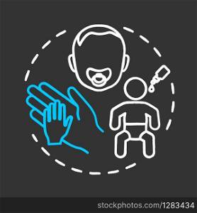 Pediatric oncology chalk RGB color chalk RGB color concept icon. Child health care. Childhood cancer treatment. Pediatry idea. Vector isolated chalkboard illustration on black background