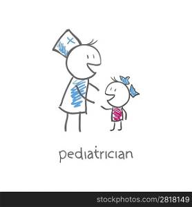pediatrician with child