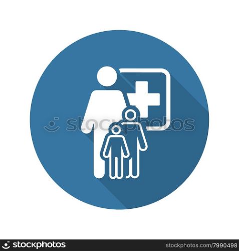 Pediatrics and Medical Services Icon with Shadow. Flat Design. Isolated.. Pediatrics and Medical Services Icon. Flat Design.