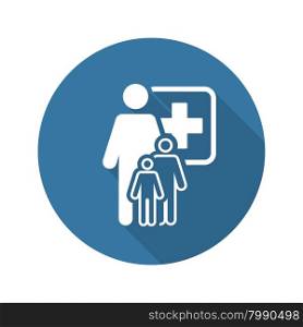 Pediatrics and Medical Services Icon with Shadow. Flat Design. Isolated.. Pediatrics and Medical Services Icon. Flat Design.