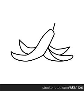 peel banana line icon vector. peel banana sign. isolated contour symbol black illustration. peel banana line icon vector illustration