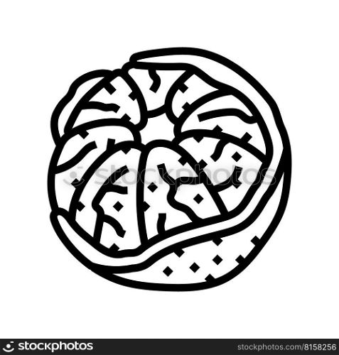 peeled mandarin line icon vector. peeled mandarin sign. isolated contour symbol black illustration. peeled mandarin line icon vector illustration
