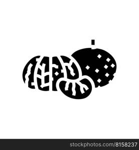 peeled mandarin peel glyph icon vector. peeled mandarin peel sign. isolated symbol illustration. peeled mandarin peel glyph icon vector illustration