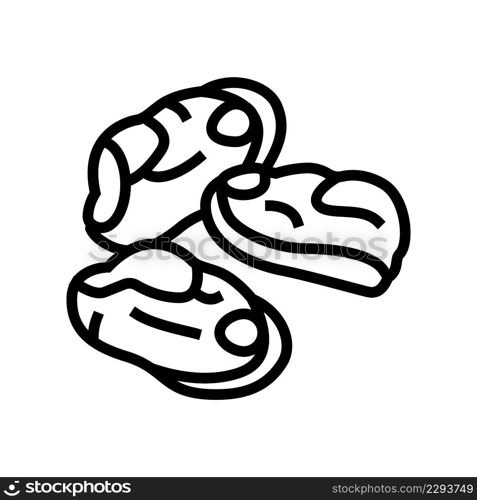 peeled mussel line icon vector. peeled mussel sign. isolated contour symbol black illustration. peeled mussel line icon vector illustration