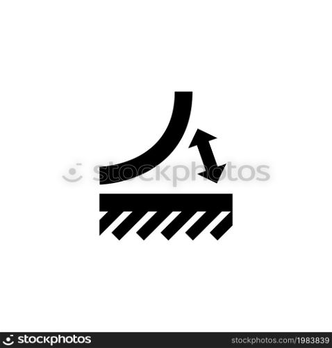 Peeled Off Material, Tear Off Glued. Flat Vector Icon illustration. Simple black symbol on white background. Peeled Off Material, Tear Off Glued sign design template for web and mobile UI element. Peeled Off Material, Tear Off Glued Flat Vector Icon
