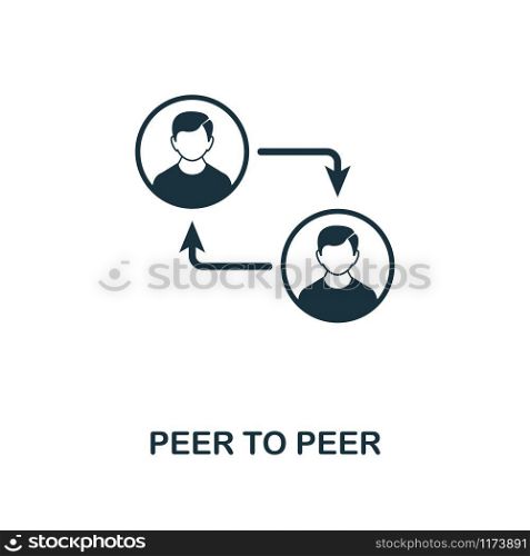 Peer To Peer icon. Monochrome style design from crypto currency collection. UI. Pixel perfect simple pictogram peer to peer icon. Web design, apps, software, print usage.. Peer To Peer icon. Monochrome style design from crypto currency icon collection. UI. Pixel perfect simple pictogram peer to peer icon. Web design, apps, software, print usage.
