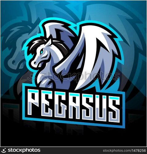 Pegasus esport mascot logo design