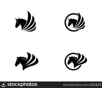Pegasus logo concept vector icon illustration