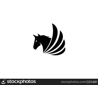 Pegasus logo concept vector icon illustration