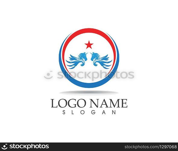Pegasus logo vector template illustration