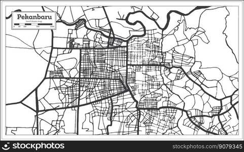 Serang Indonesia City Map in Black and White Color. Outline Map. Vector ...