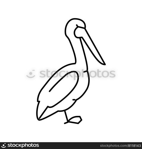 pelican bird line icon vector. pelican bird sign. isolated contour symbol black illustration. pelican bird line icon vector illustration