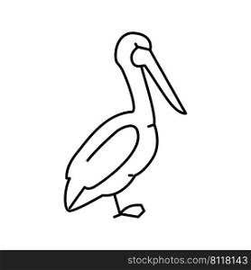pelican bird line icon vector. pelican bird sign. isolated contour symbol black illustration. pelican bird line icon vector illustration