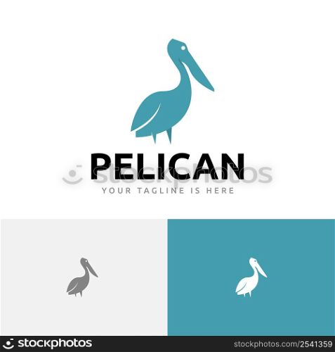 Pelican Exotic Bird Simple Flat Logo Symbol Template