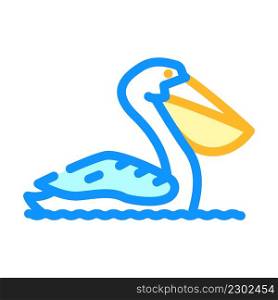 pelican sea bird color icon vector. pelican sea bird sign. isolated symbol illustration. pelican sea bird color icon vector illustration
