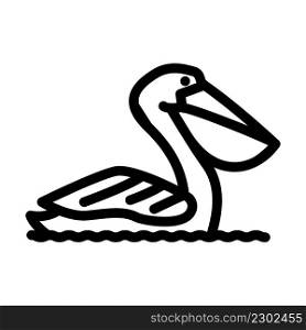 pelican sea bird line icon vector. pelican sea bird sign. isolated contour symbol black illustration. pelican sea bird line icon vector illustration