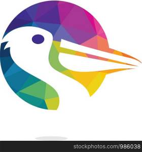 Pelican vector logo design. Vector illustration emblem of pelican Animal Icon.