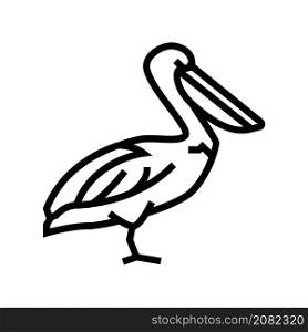 pelican wild bird line icon vector. pelican wild bird sign. isolated contour symbol black illustration. pelican wild bird line icon vector illustration