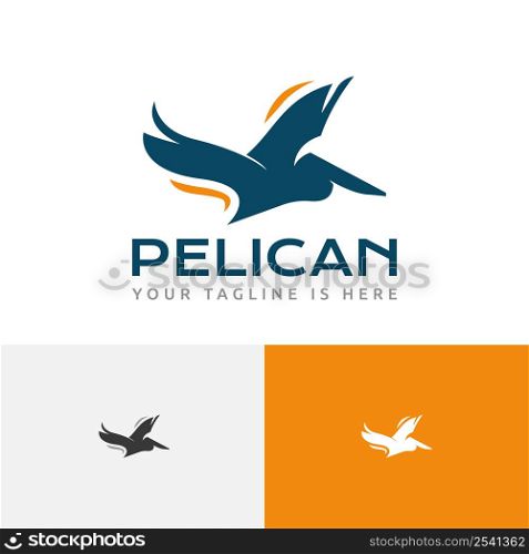 Pelican Wings Bird Flying Tour Travel Wildlife Logo
