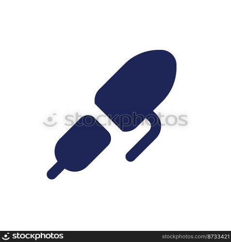 Pen black glyph ui icon. Text typing in chat. Communication online. User interface design. Silhouette symbol on white space. Solid pictogram for web, mobile. Isolated vector illustration. Pen black glyph ui icon