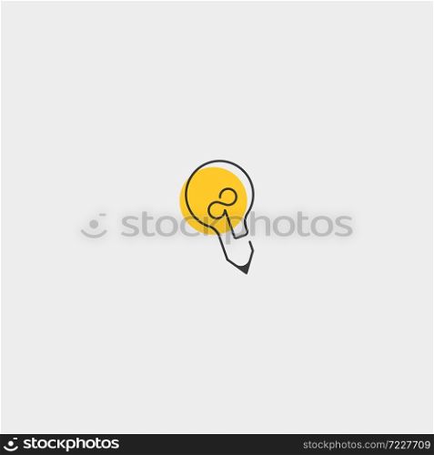 Pen Bulb Logo Design Vector Illustration