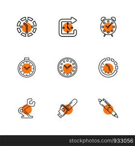 pen , education , saw , cutter , Watch , time , clock , alaram , day , timers , icon, vector, design, flat, collection, style, creative, icons , setting , gear ,