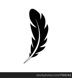 Pen feather icon. Simple illustration of pen feather vector icon for web design isolated on white background. Pen feather icon, simple style