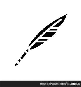 pen feather soft fluffy glyph icon vector. pen feather soft fluffy sign. isolated symbol illustration. pen feather soft fluffy glyph icon vector illustration