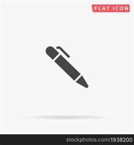 Pen flat vector icon. Glyph style sign. Simple hand drawn illustrations symbol for concept infographics, designs projects, UI and UX, website or mobile application.. Pen flat vector icon
