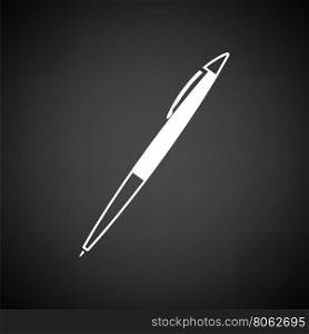 Pen icon. Black background with white. Vector illustration.