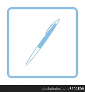 Pen icon. Blue frame design. Vector illustration.
