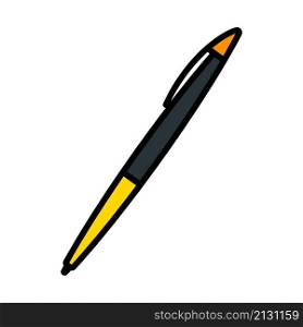 Pen Icon. Editable Bold Outline With Color Fill Design. Vector Illustration.