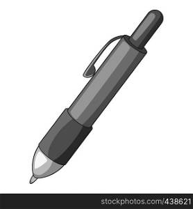 Pen icon in monochrome style isolated on white background vector illustration. Pen icon monochrome