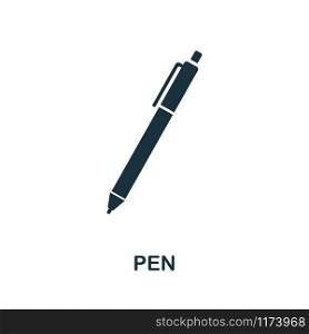 Pen icon vector illustration. Creative sign from education icons collection. Filled flat Pen icon for computer and mobile. Symbol, logo vector graphics.. Pen vector icon symbol. Creative sign from education icons collection. Filled flat Pen icon for computer and mobile