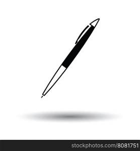 Pen icon. White background with shadow design. Vector illustration.