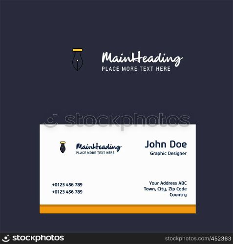 Pen logo Design with business card template. Elegant corporate identity. - Vector