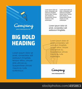 Pen nib Business Company Poster Template. with place for text and images. vector background