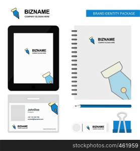 Pen nib Business Logo, Tab App, Diary PVC Employee Card and USB Brand Stationary Package Design Vector Template