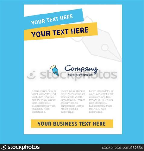 Pen nib Title Page Design for Company profile ,annual report, presentations, leaflet, Brochure Vector Background