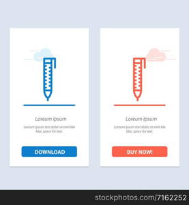 Pen, Pencil, Design Blue and Red Download and Buy Now web Widget Card Template