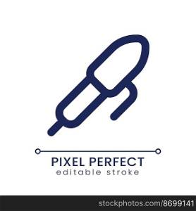Pen pixel perfect linear ui icon. Text typing in chat. Communication online. GUI, UX design. Outline isolated user interface element for app and web. Editable stroke. Poppins font used. Pen pixel perfect linear ui icon