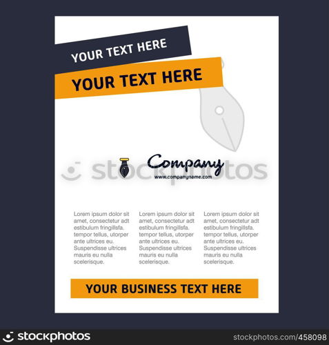 Pen Title Page Design for Company profile ,annual report, presentations, leaflet, Brochure Vector Background