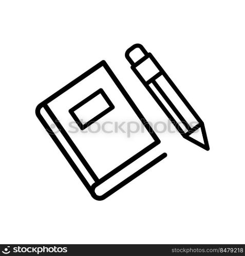 Pencil and book icon vector logo design template