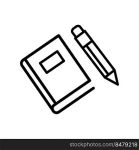 Pencil and book icon vector logo design template