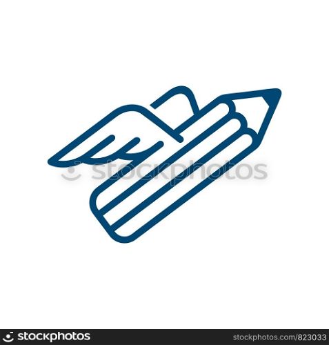 Pencil and Wing Logo Template Illustration Design. Vector EPS 10.